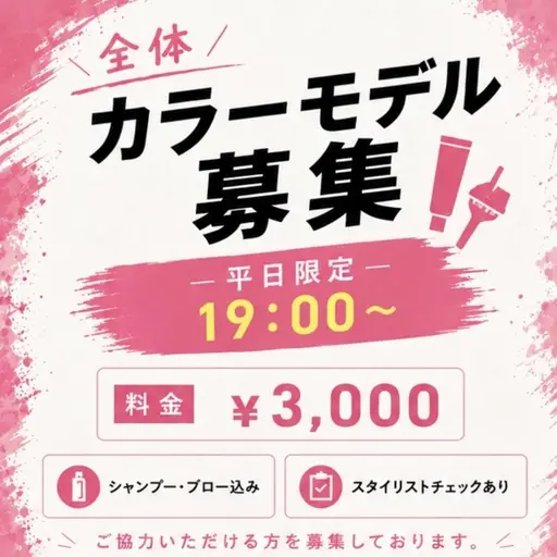 全体カラー✨モデル　￥3,000