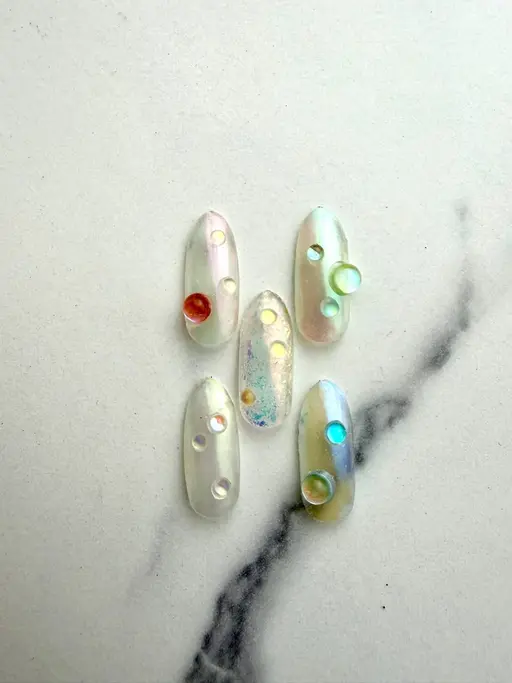 オーロラ✨水滴nail 4本art⭐️フット5,000