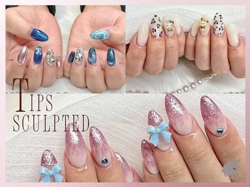 【チップ長さ出し10本】オフ込み❣️持ち込みデザイン120分/パーツ込み✨定額デザインからも選べます♪