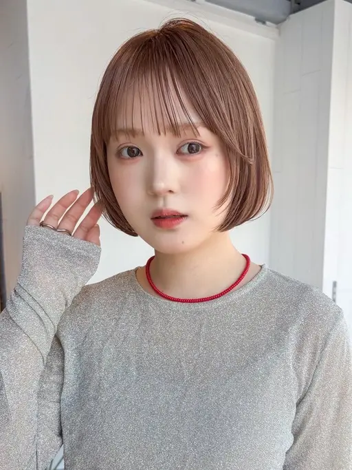 ボブカット+韓国風艶カラー+トリートメント