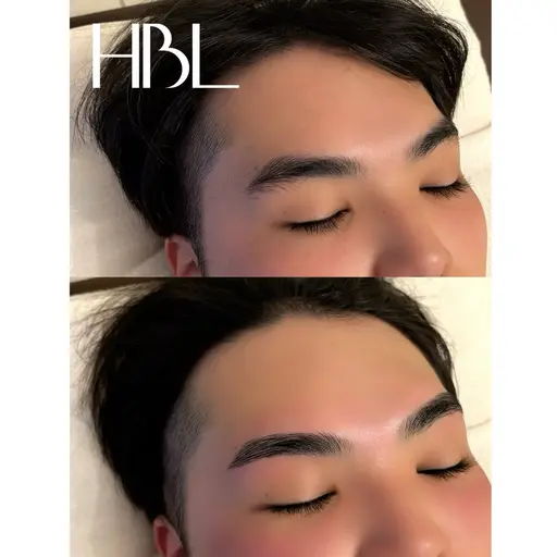 【メンズ眉毛】メンズHBLエイチビーエル(パーマ✖︎眉毛WAX+メイク)