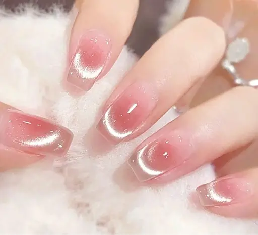 💕透明感ニュアンス|自爪メニュー マグネットフレンチ&チークマグネットフレンチネイル6980➡️4980