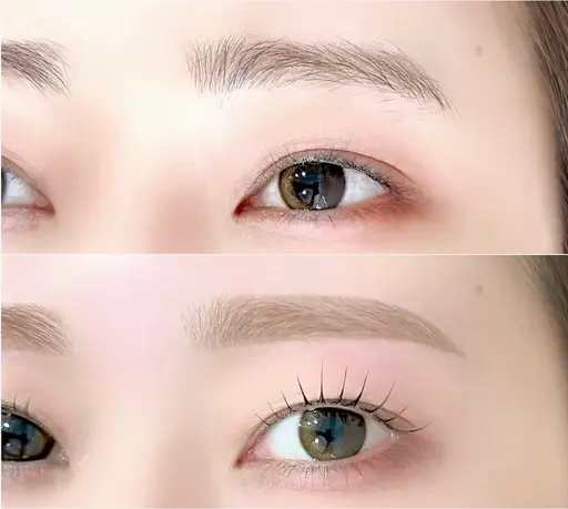 人気no.1まつげパーマ+美眉スタイリング(WAX&間引き)◎コーティング美容液&眉メイク仕上げ♪
