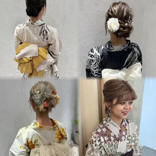 🌻浴衣着付け&ヘアアレンジ🌻お友達とペアOK♡【平日¥7700・土日祝¥8800】 補足説明必ずお読みください!