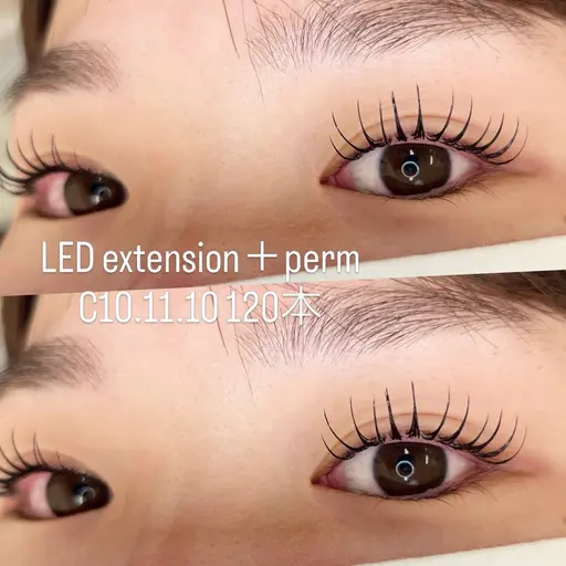 ★エクパ★LEDフラットラッシュ60本〜80本+まつ毛パーマ★ 【目元のみのお写真等◎な方💎】