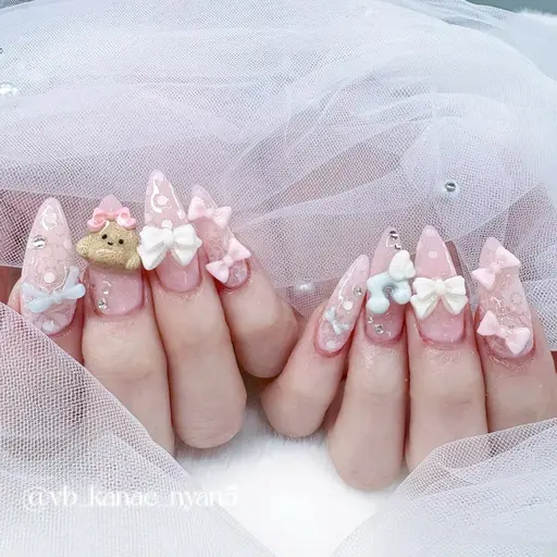 ［オフありなし不問］持ち込みデザイン120分🎀🫧+チップ長さだし10本（注意事項必読立体パーツ、長さだしオフ有料）