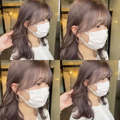 韓国風顔まわりのレイヤーカット＋カラー