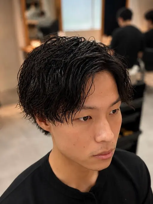【✨残り1人✨】🌱メンズマッシュカット➕波巻きパーマモデル