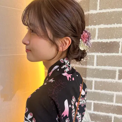 浴衣ヘアアレンジ👘+前髪後れ毛メンテナンスカット付🌼