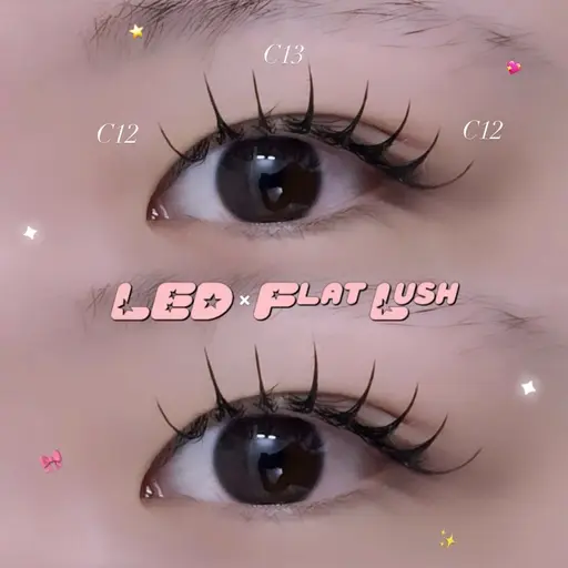 【⠀🎀♡ LED × フラットラッシュ ♡🎀 ꒰ オフ有 ꒱  120本⠀】