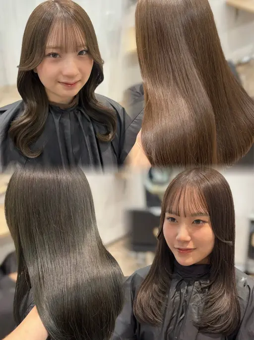 【sHiHo限定🎀】カット +透明感カラー +高保湿髪質改善トリートメント（ダメージ補修効果のあるシャンプー付◎）