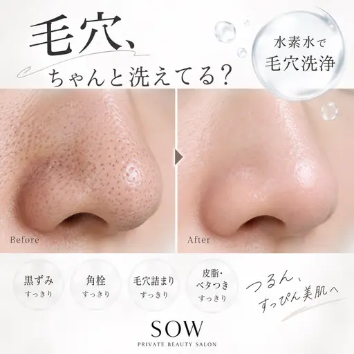 【エステデビュー応援📣】水素水で毛穴洗浄✨黒ずみ・角栓すっきり毛穴ケア