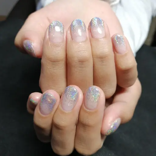 1色ラメグラジェルネイル(オフなし、ケアあり)