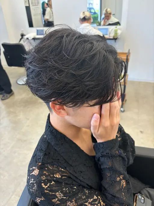 【オーダー殺到中】メンズカット＋フェザーパーマorシャドウパーマ(メンズ/水戸/センターパート/マッシュ/メンズパーマ)