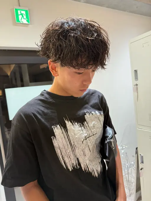 【2回目、2ヶ月以内】メンズカット＋全パーマ（ニュアンス・波巻き・ツイストスパイラル）