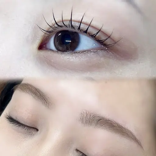 👀まつ毛パーマ＋美眉WAXスタイリング(メイク付き)同時施術✨所要時間105分時間指定有