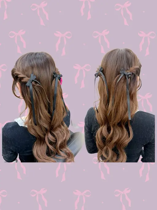 お出かけ前に簡単ヘアセット♡