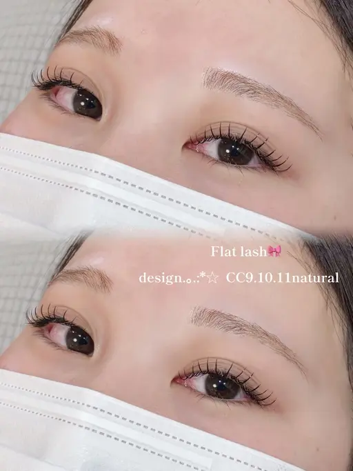 【ご新規様限定🎀】まつ毛エクステフラットラッシュ80本(お仕上げコーティング付き)