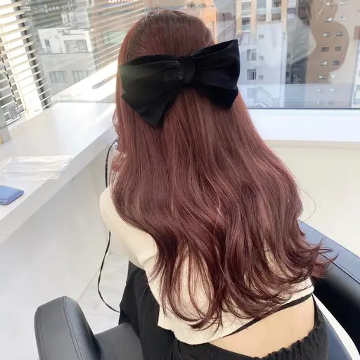 🎀直前割引🎀 艶感のある🥀暖色ワンカラー➕コテ巻き仕上げ♡