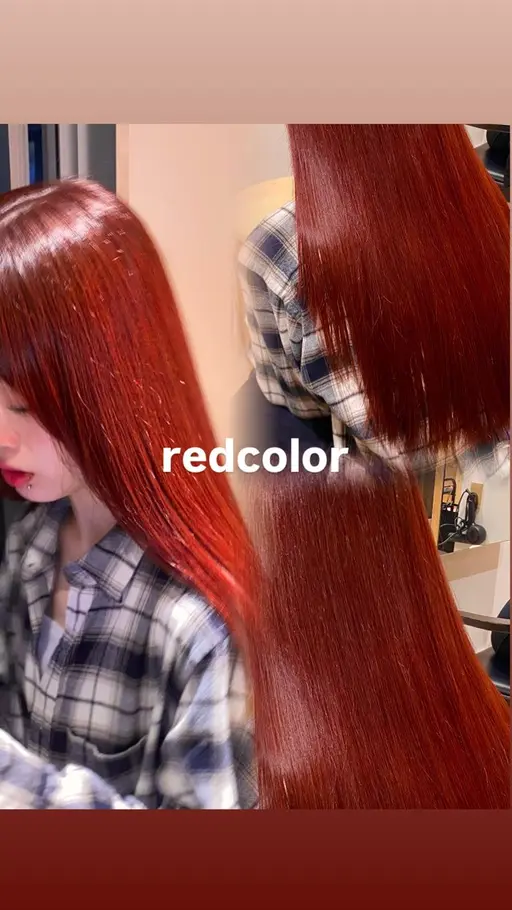 🍒‎ブリーチなしで高発色ダブルカラー🧸🫧+似合わせ提案カット✄+水分補給トリートメント🫧
