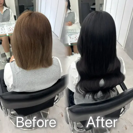 ワンカラー➕シールエクステ80本💖(馴染ませカット付き‪✂︎‬♡)