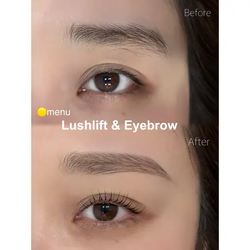 アイブロウスタイリング（wax,間引き）&まつ毛パーマ上（パリジェンヌ可）