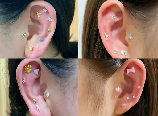 今話題【耳つぼjewelry】両耳16粒まで✨🌙🎀(ジュエリーパーツ10個まで)追加別途¥100〜