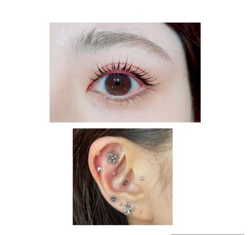 パリジェンヌorラッシュリフト➕耳つぼジュエリー💎10粒まで6800円​〜​/15粒7300円/付け放題8000円