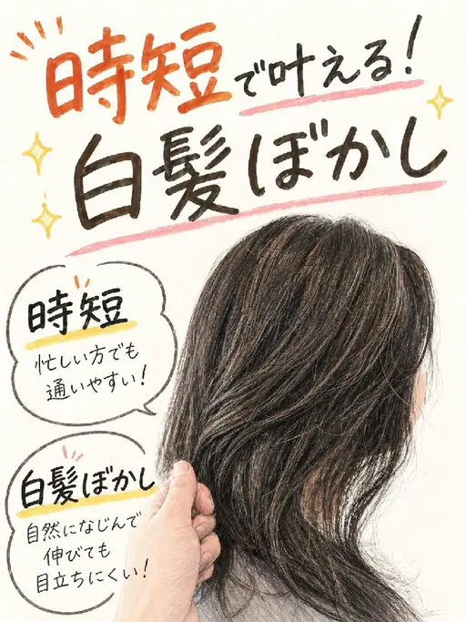 【時短×コスパ】カット+カラー+ハイライト(ホイル10枚)