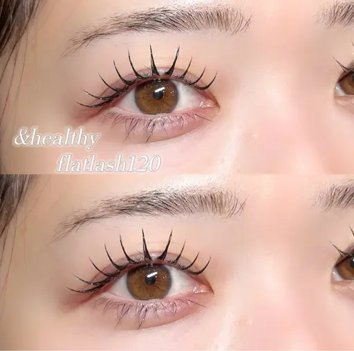 当日予約限定クーポン👀✨&healthy ×LEDフラットラッシュ付け放題(60​〜​80本目安)【再来+¥500】