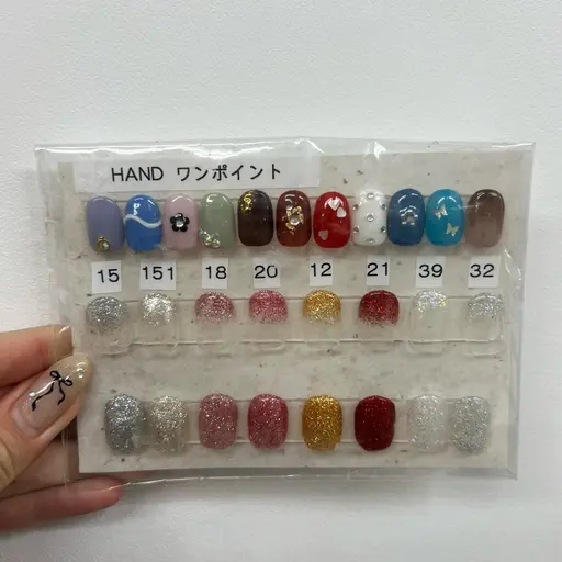 🐰【Hand】ジェルオフ有 ワンカラーorラメ1色orラメグラにワンポイント