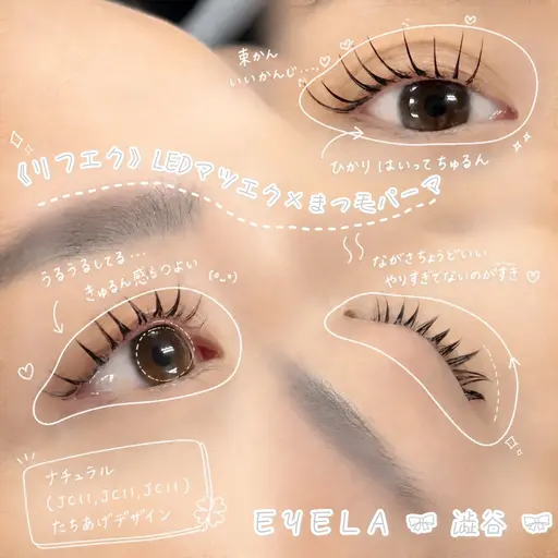 LEDマツエク×ラッシュリフト （リフエク）80本🎀✨オフあり ➡️普通のマツエクだと目に光が入りにくい方向け‼️