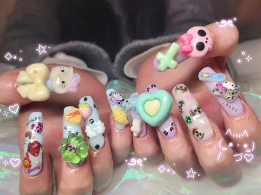 🌸U25【Gel長さ出し】╲free art➕パーツ付け放題🤩🍭╱