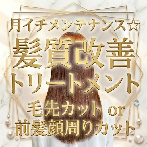 【月イチメンテナンス✨️】髪質改善トリートメント+毛先カットor前髪顔周りカット