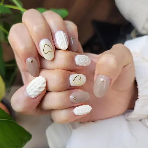 1dayジェルネイル💅 自分で剥がせる シンプルアート6本 オフ込み