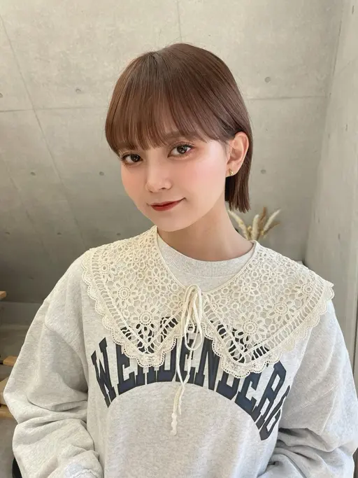 『平日1日1名様限定⭐️』小顔カット+透明感カラー✨ショートボブレイヤー韓国ヘア髪質改善暖色新宿代々木