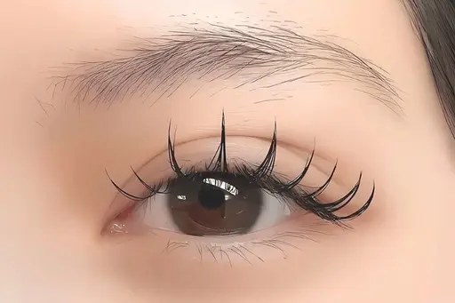 【練習モデル】★LED★フラットラッシュ100本＋下まつげ20本¥3480【17時/土日㊗️+330円】