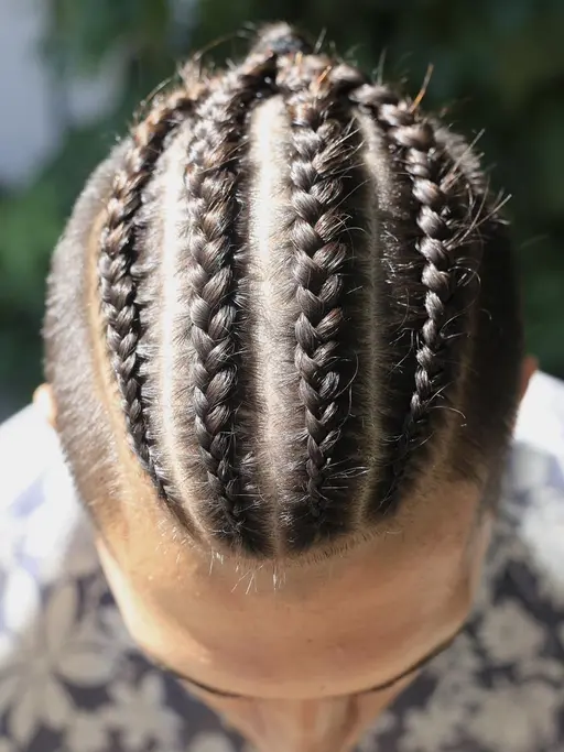 コーンロウ半頭６本