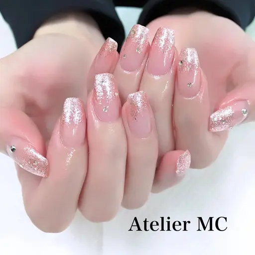 🟡密かなトレンド🟡ラメグラ×小さめストーン15個🟡