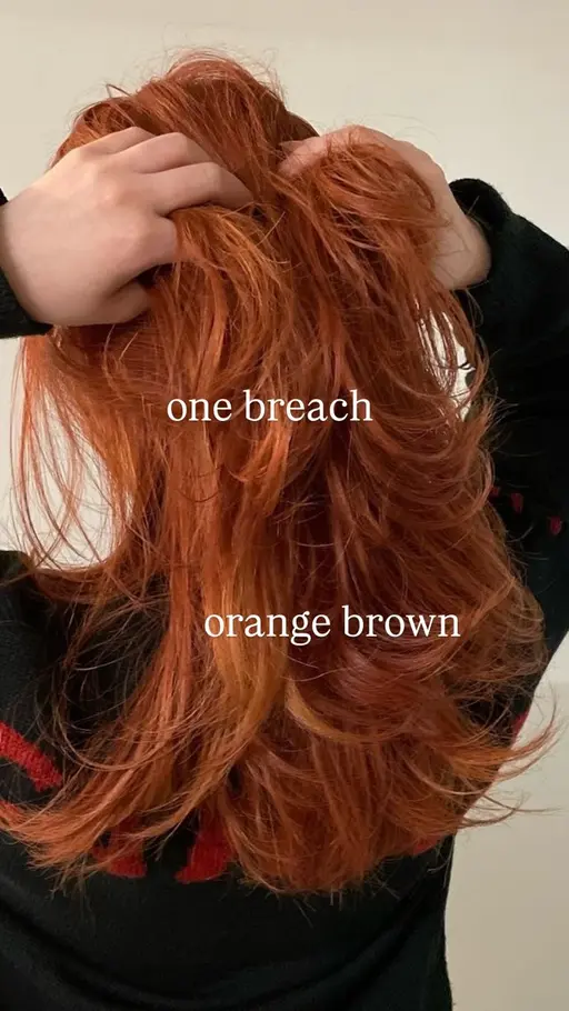 外国人ヘアに🫶🏾ワンブリーチありのオレンジブラウン🍊➕プチマッサージ付き