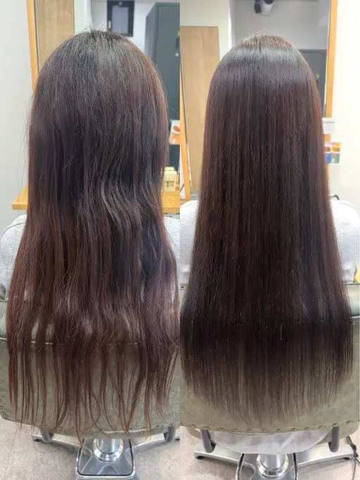 ☔️梅雨前におすすめ☔️全頭縮毛矯正➕スタイリストカット➕髪質改善トリートメント