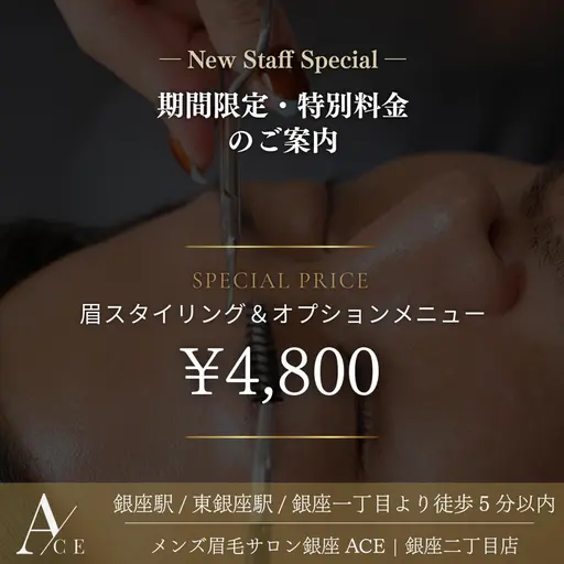 ≪期間限定≫メンズ眉毛スタイリング&ノーズワックスor小鼻トリートメント