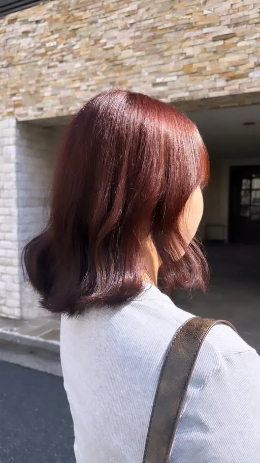 🍒今の季節にぴったり暖色カラー🍒髪質で選べるトリートメント付き🖤