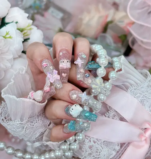 【ミニモ限定❤️🔥】800種類パーツ💕チップ長さ出しゴテゴテネイル🎀