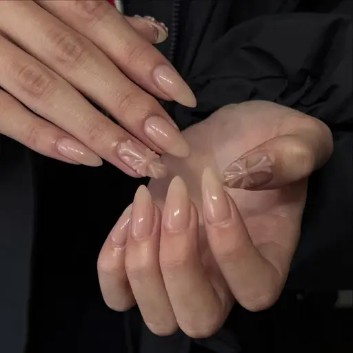 🔥[チップスカルプ]SNS大人気ワンカラー+クロムパーツ2個🔥