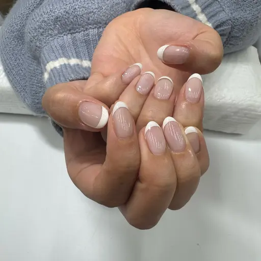 4/24 12:00- 🤍オフあり クリアベース 白フレンチネイル