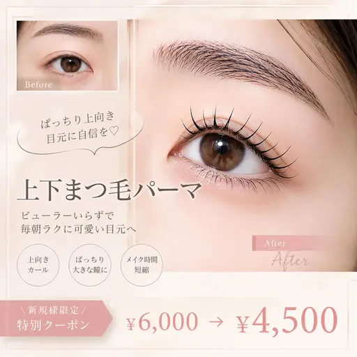 【新規限定】上下まつ毛パーマ*.+゚上下パーマで中顔面短縮♪