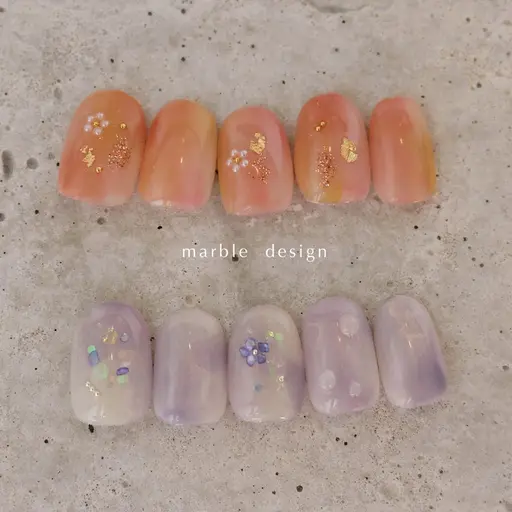 〈色まぜ自由◇私だけのニュアンス〉おまかせマーブルネイル（オフ＋1100en）