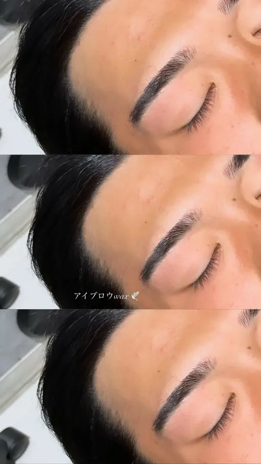 メンズアイブロウワックス【毛抜き、間引き、メイク付き】