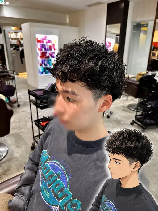 【🏷️本日限定クーポン】👦🏻メンズカット➕パーマ➰（シャンプー、スタイリング込み）